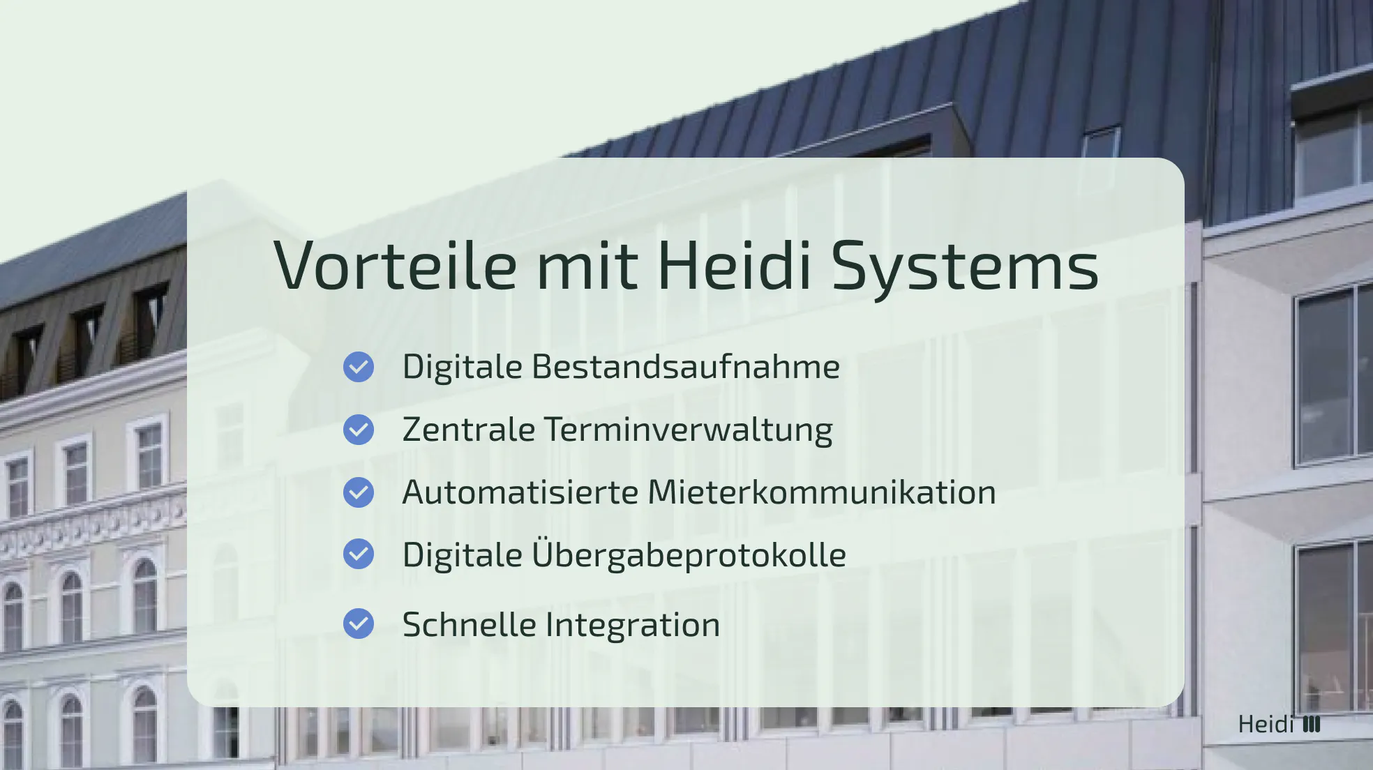 Vorteile mit Heidi Systems