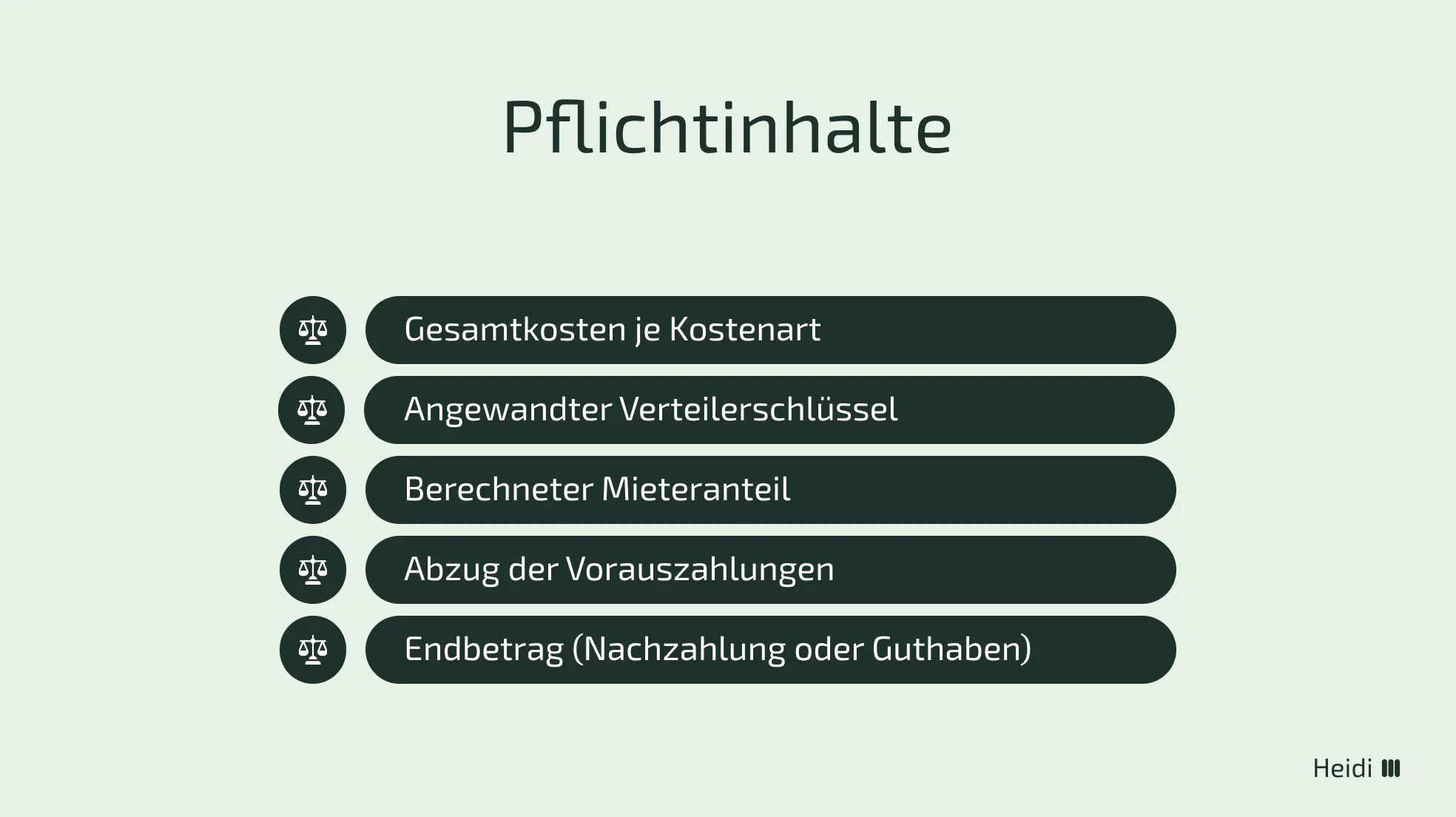 Pflichtinhalte einer Betriebskostenabrechung