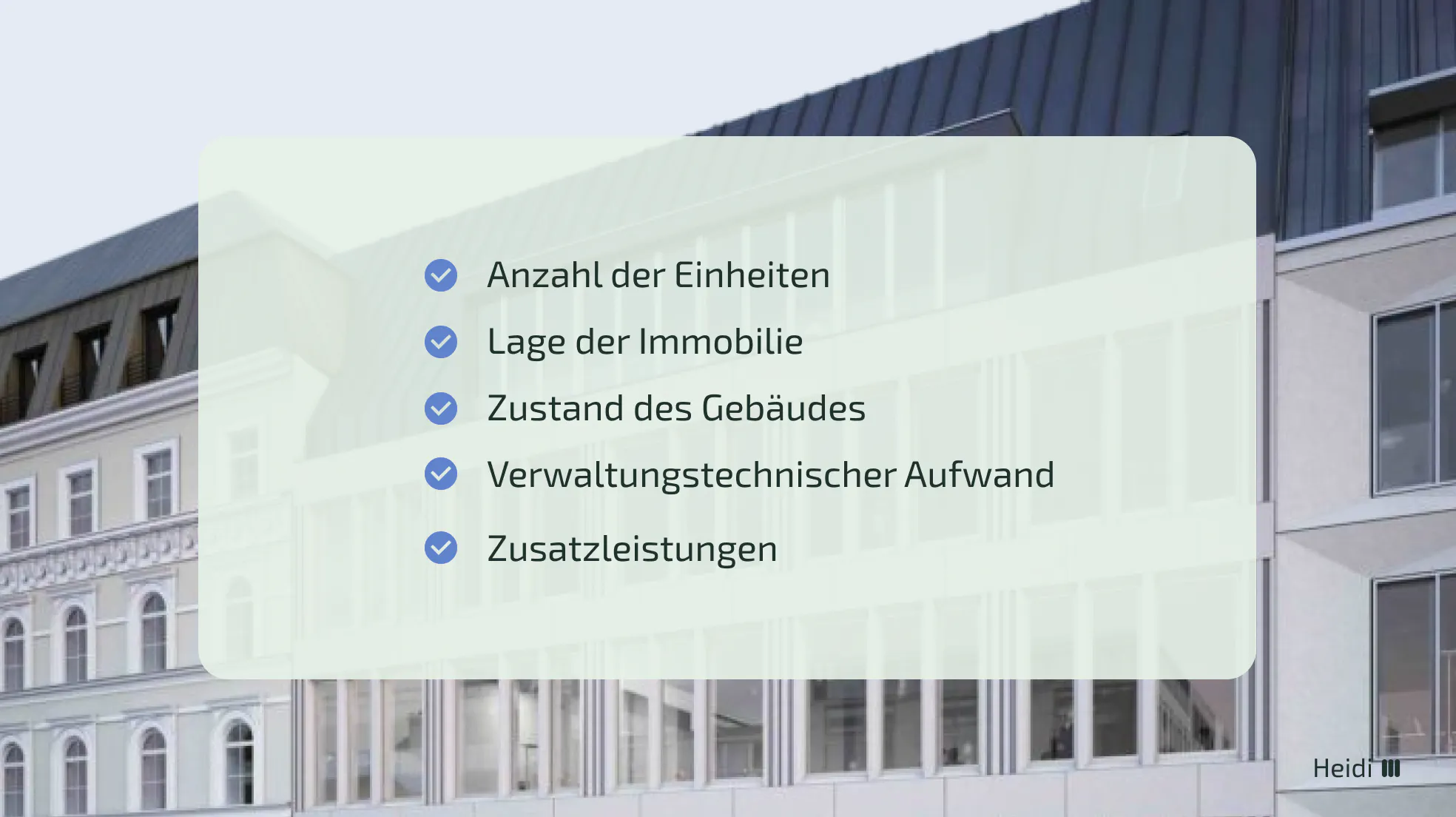 Kostenfaktoren einer Hausverwaltung