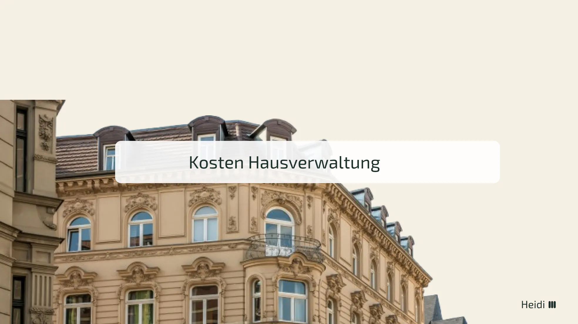 Kosten Hausverwaltung