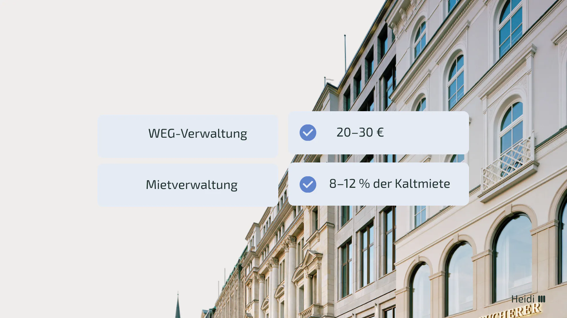 Verwaltungsgebühren für Hausverwaltungen