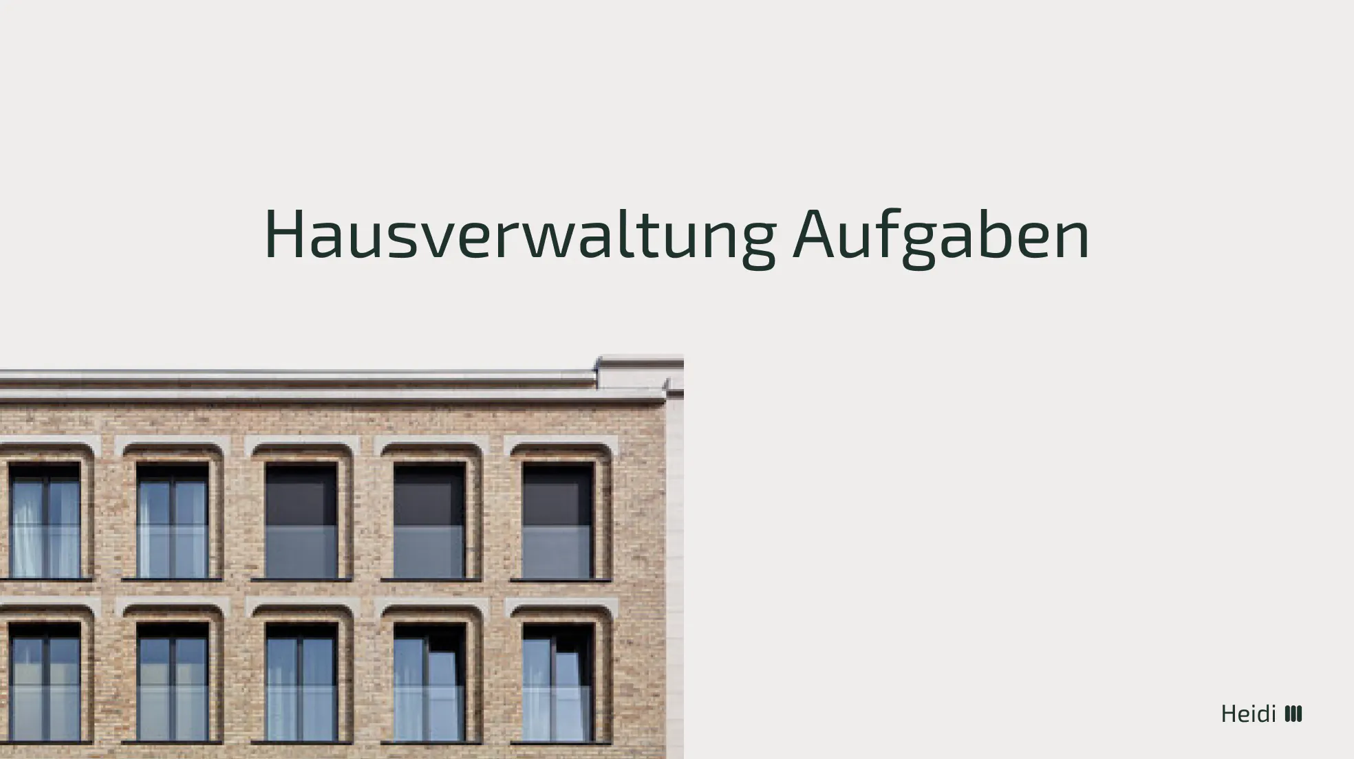 Hausverwaltung Aufgaben