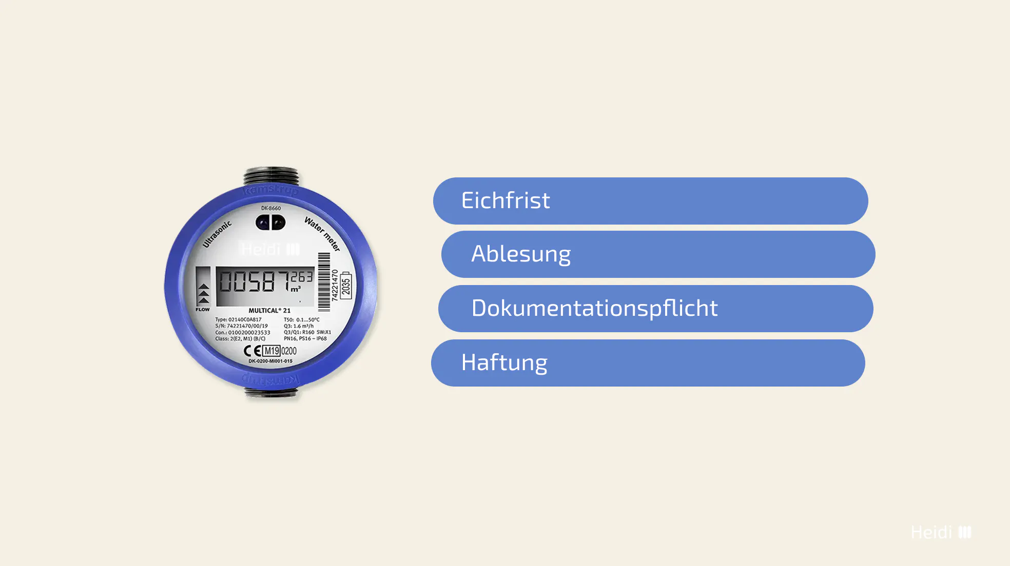 Anforderungen für Eichung und Ablesung von Kaltwasserzählern