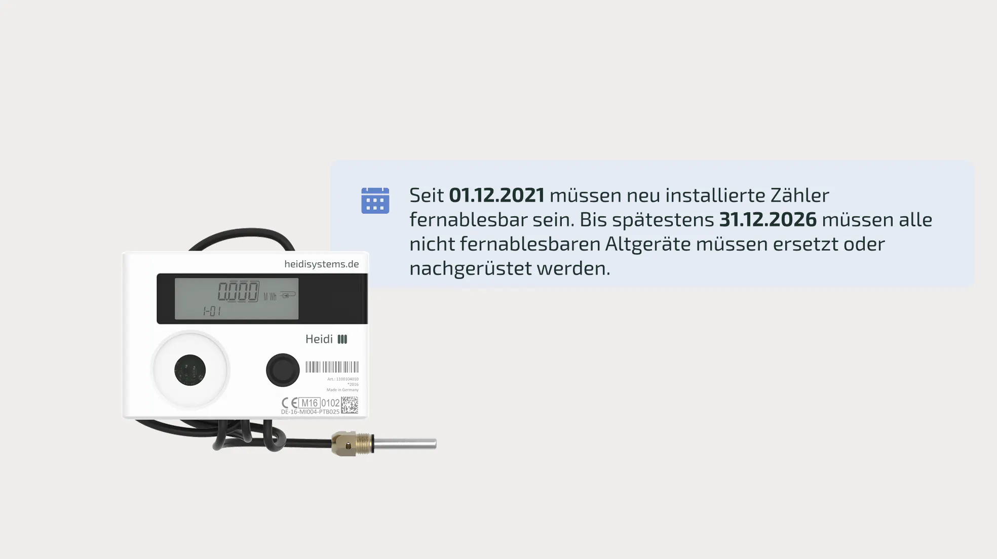 Fristen für die Umstellung auf fernablesbare Zähler