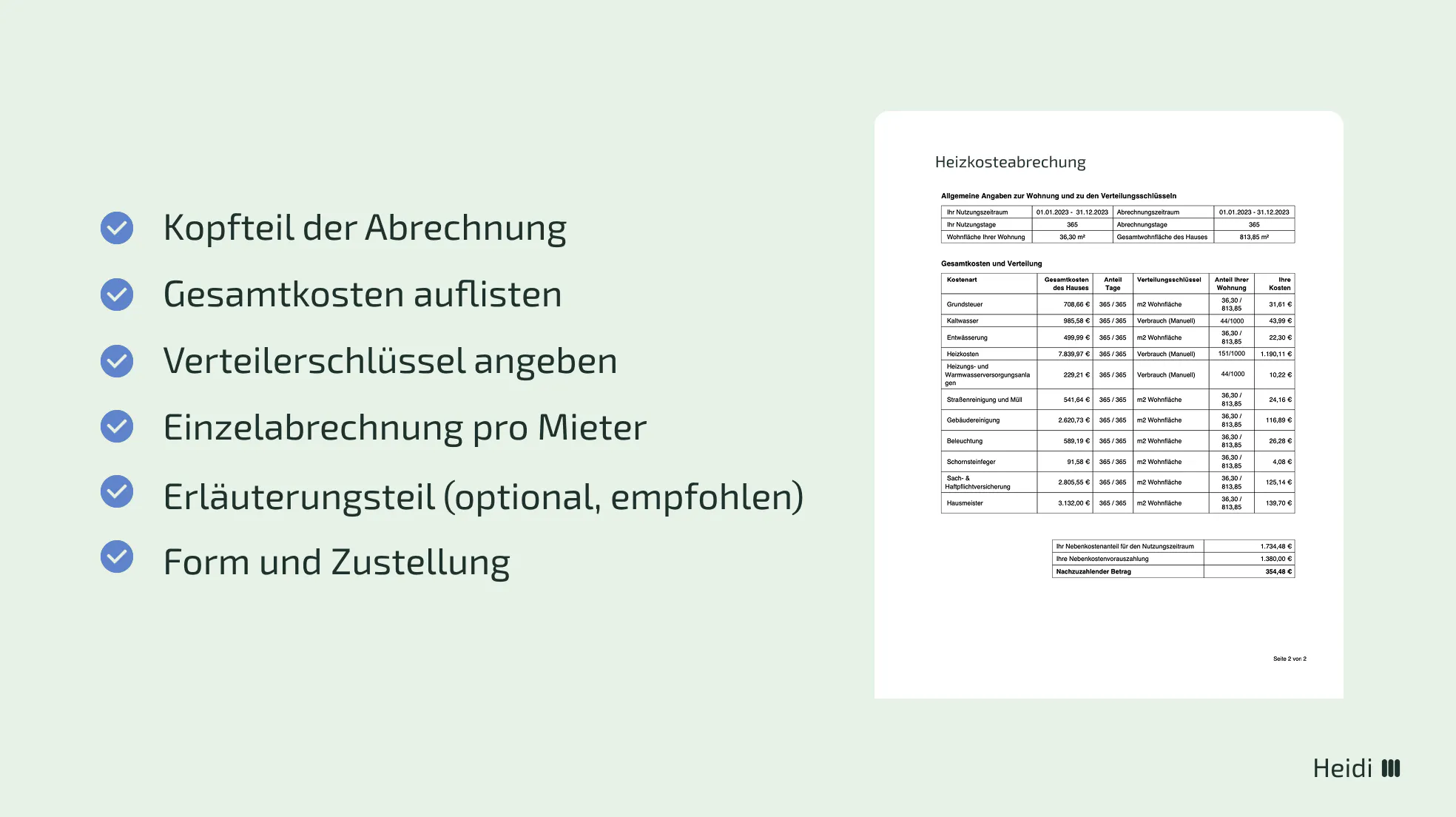 Vorgehensweise für eine korrekte Betriebskostenabrechnung