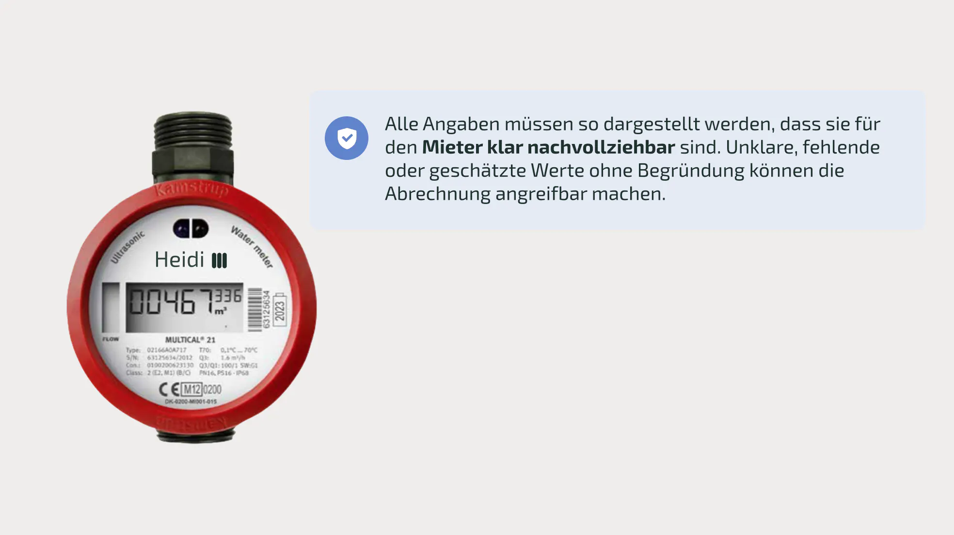 Wichtiger Hinweis für rechtskonforme und nachvollziehbare Messwerte