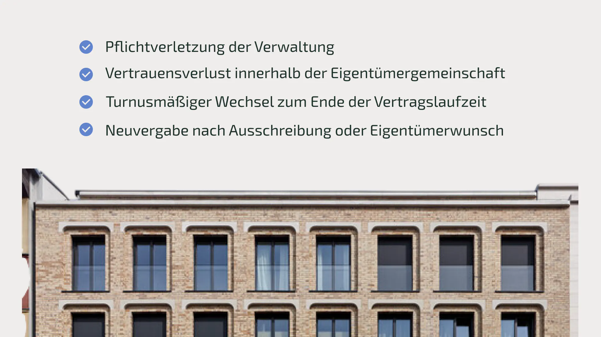 Voraussetzungen für einen Wechsel der WEG-Hausverwaltung
