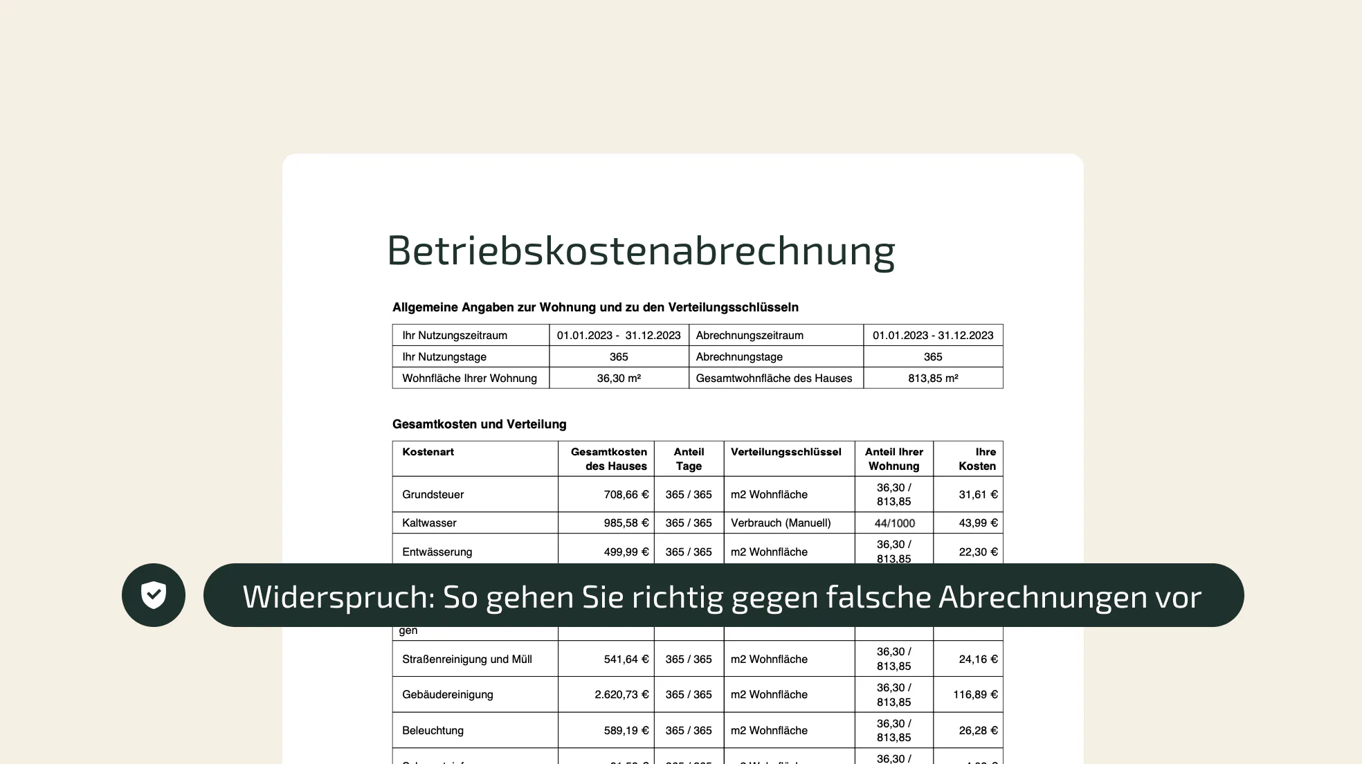 Betriebskostenabrechnung Widerspruch: So gehen Sie richtig gegen falsche Abrechnungen vor