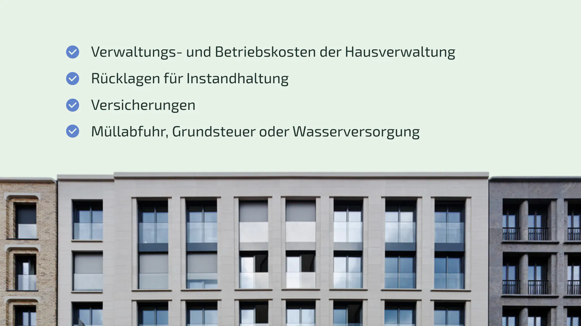 Aufschlüsselung der Betriebskosten für die Steuer
