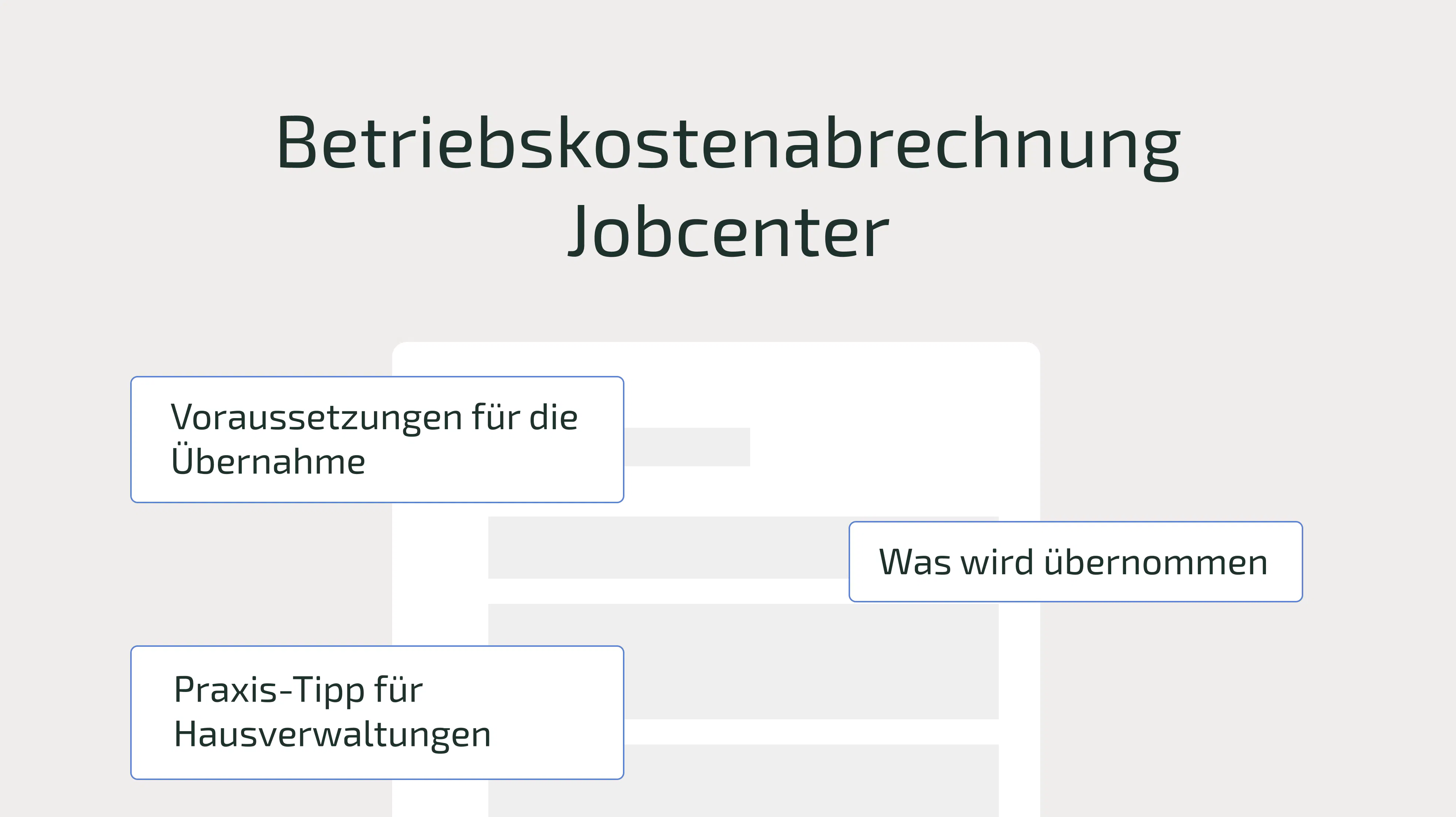 Betriebskostenabrechnung Jobcenter