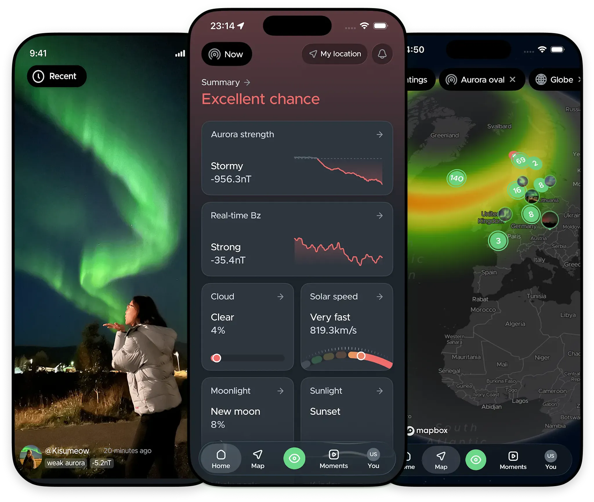 hello aurora interface within an iPhone