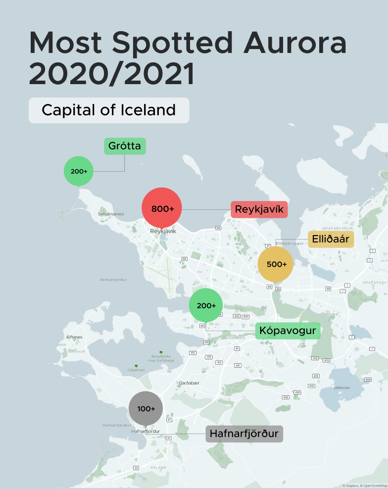 Top Northern Lights Location in the Capital, Iceland 2020/2021