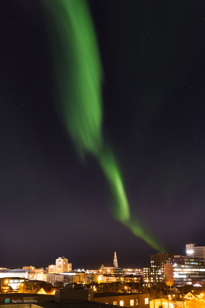Aurora can be seen in the city when the activity is strong