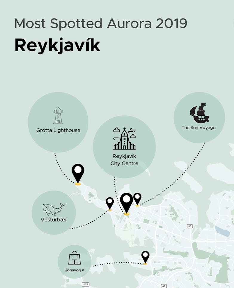 Northern Lights Locations in Reykjavík, Iceland 2019/2020