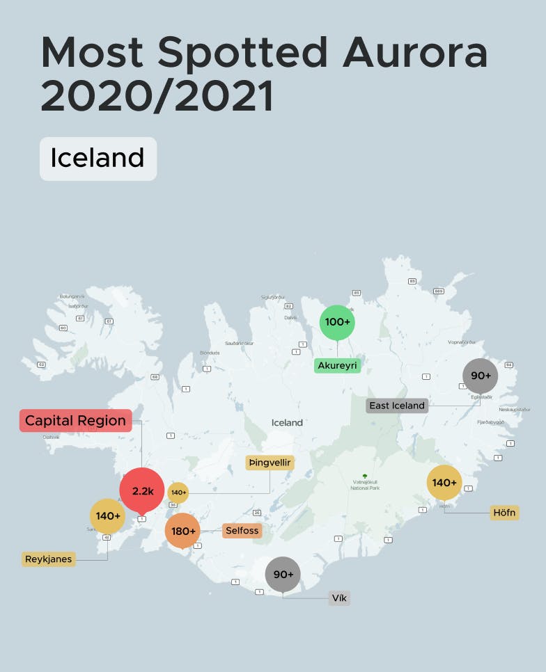 Top Northern Lights Location, Iceland 2020/2021