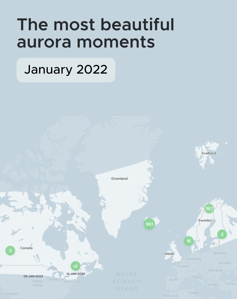 January 2022, Top aurora spotting