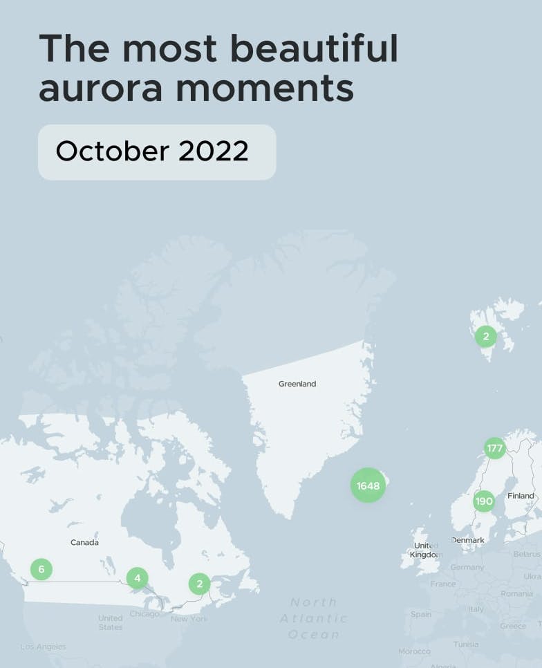 October 2022, Top aurora spotting