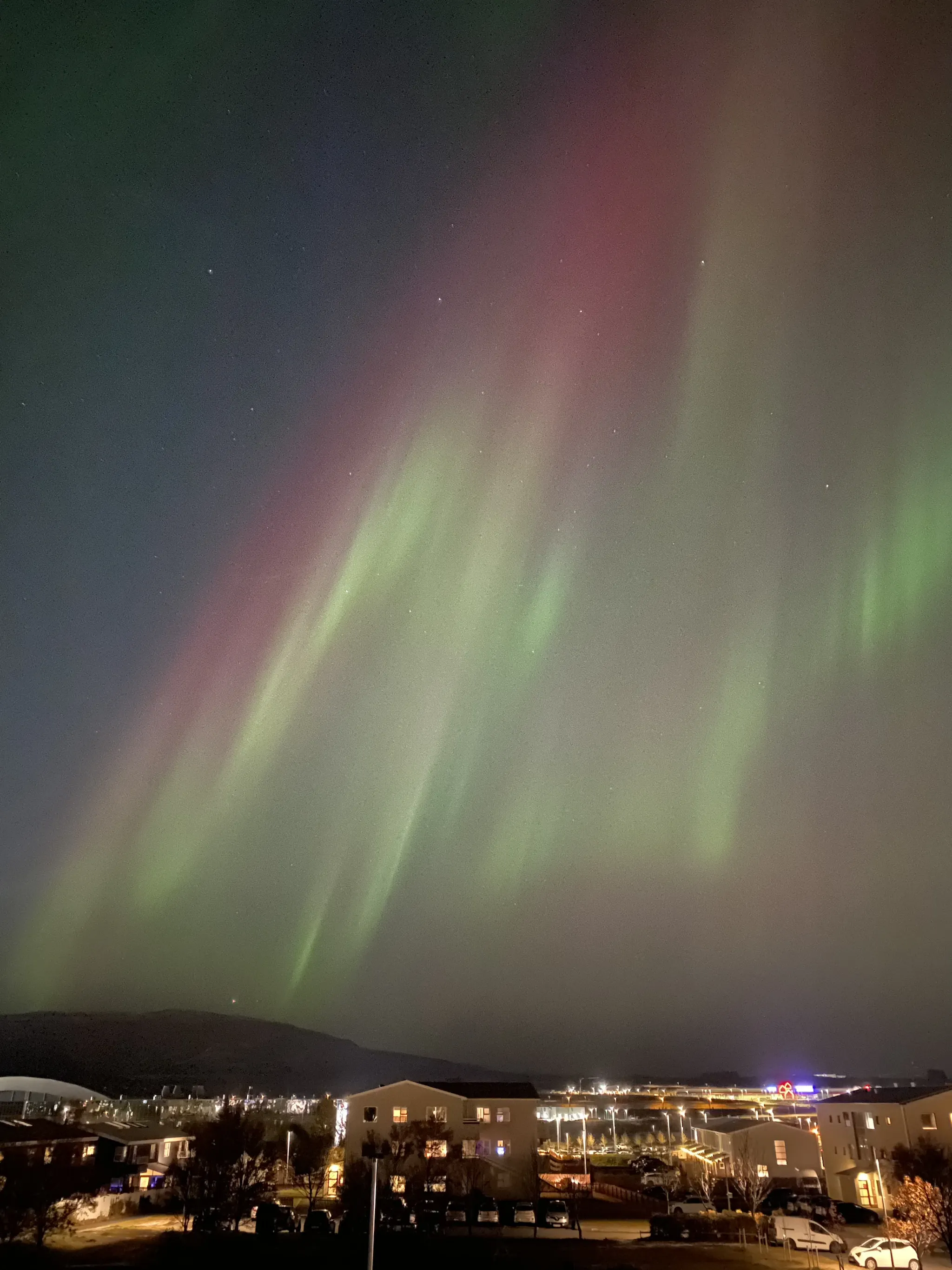 Rainbow aurora dancing in the sky