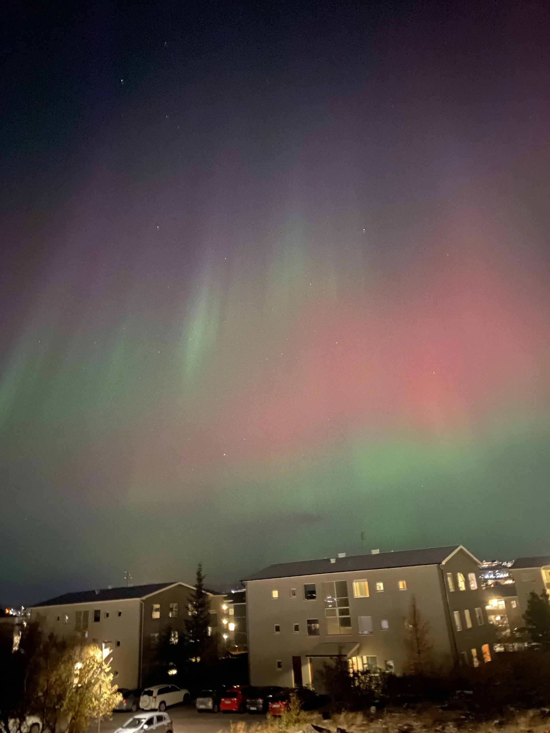 Aurora can be seen in the city when the activity is strong