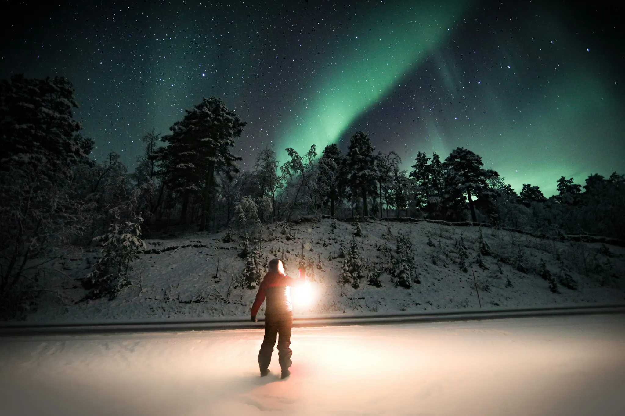 A women looking at the beautiful aurora in the sky. Photo by Natalie-herregods from Unsplash