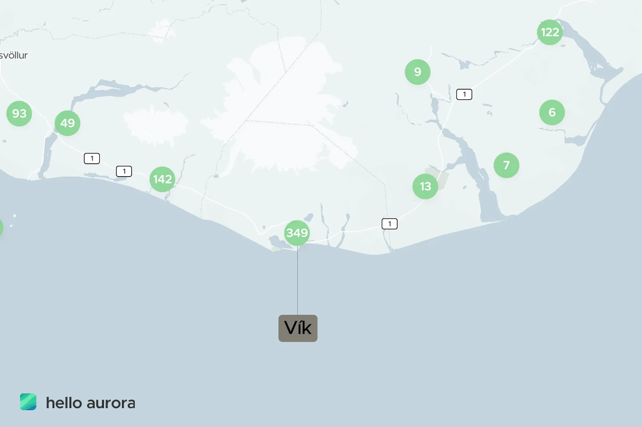Vík is the top 5 aurora most spotted location in iceland in 2025