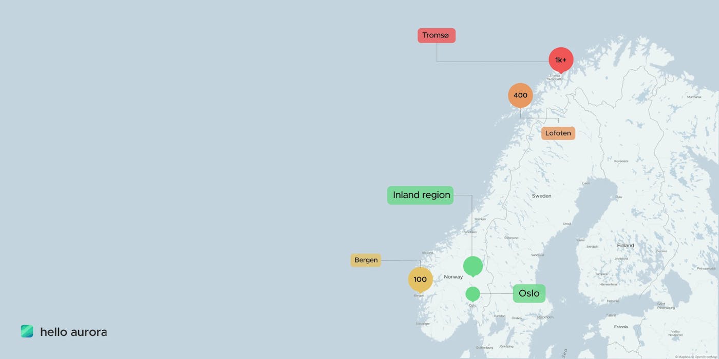 The Most Popular Northern Lights Locations in Norway | 2025 data's cover picture