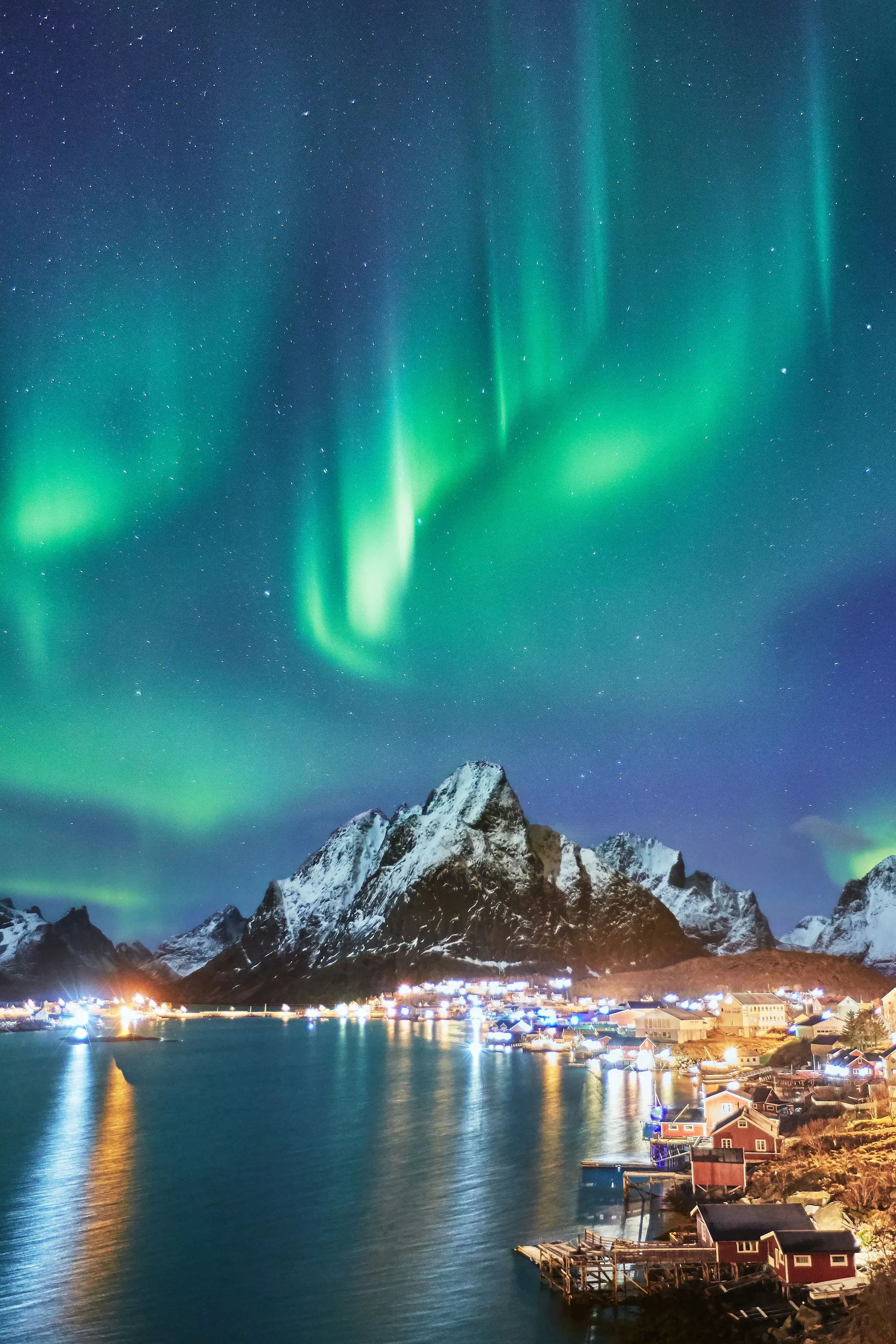 Beautiful Northern Lights at Lofoten island. Captured by Johny Goerend by Unsplash