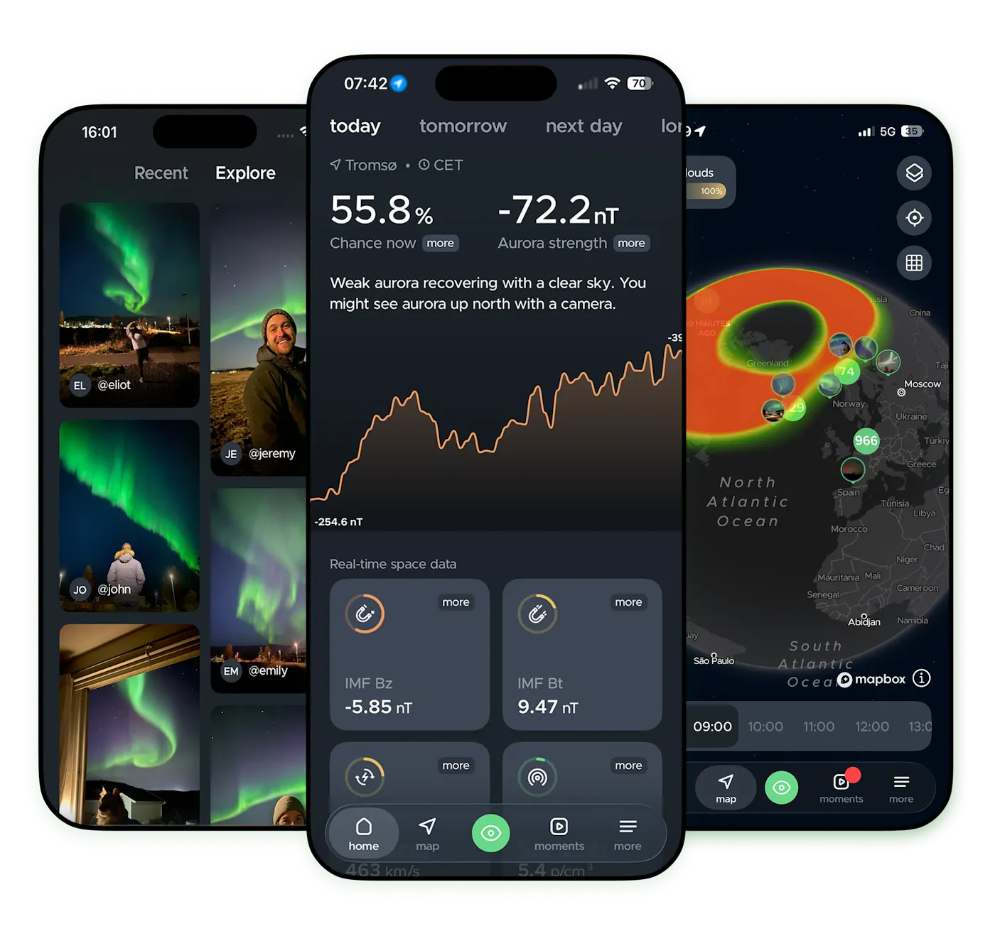hello aurora interface within an iPhone