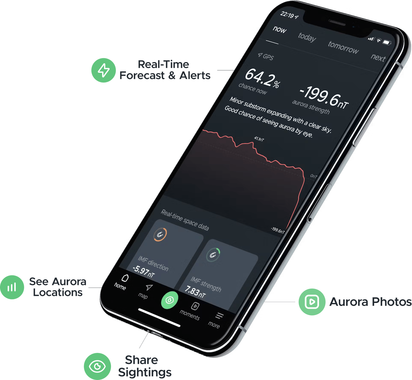 hello aurora interface within an iPhone
