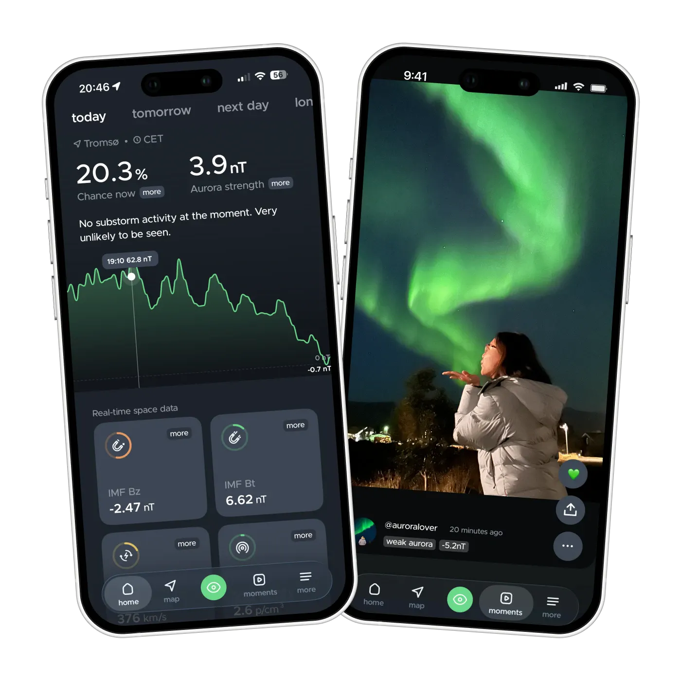 Download Hello Aurora app on iOS devices for free and increase your chance to see the Northern Lights