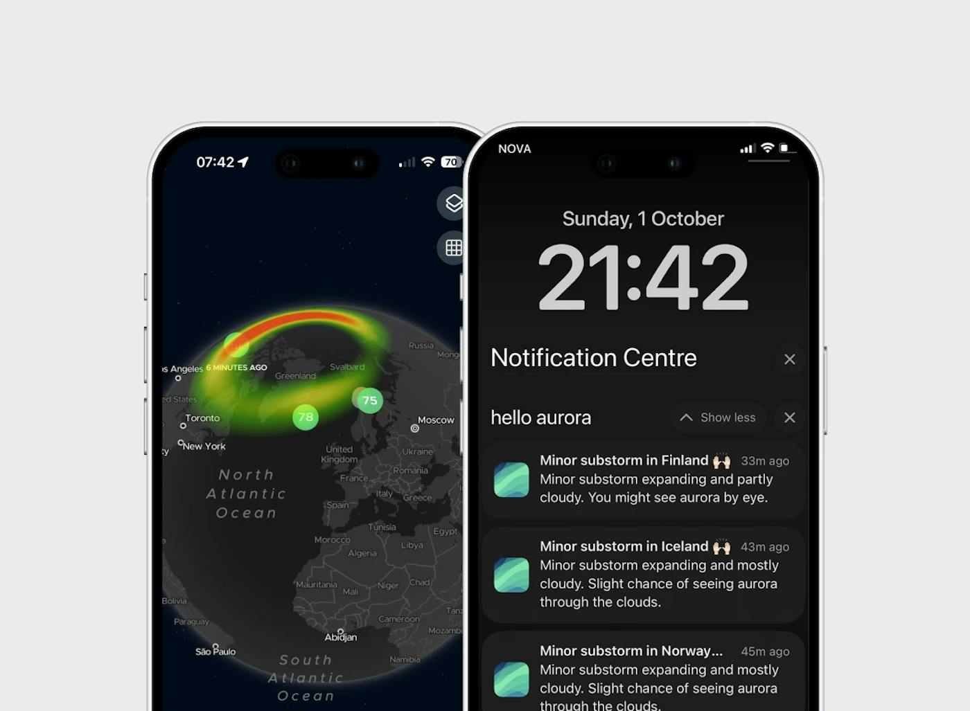 Aurora alerts & community sightings location