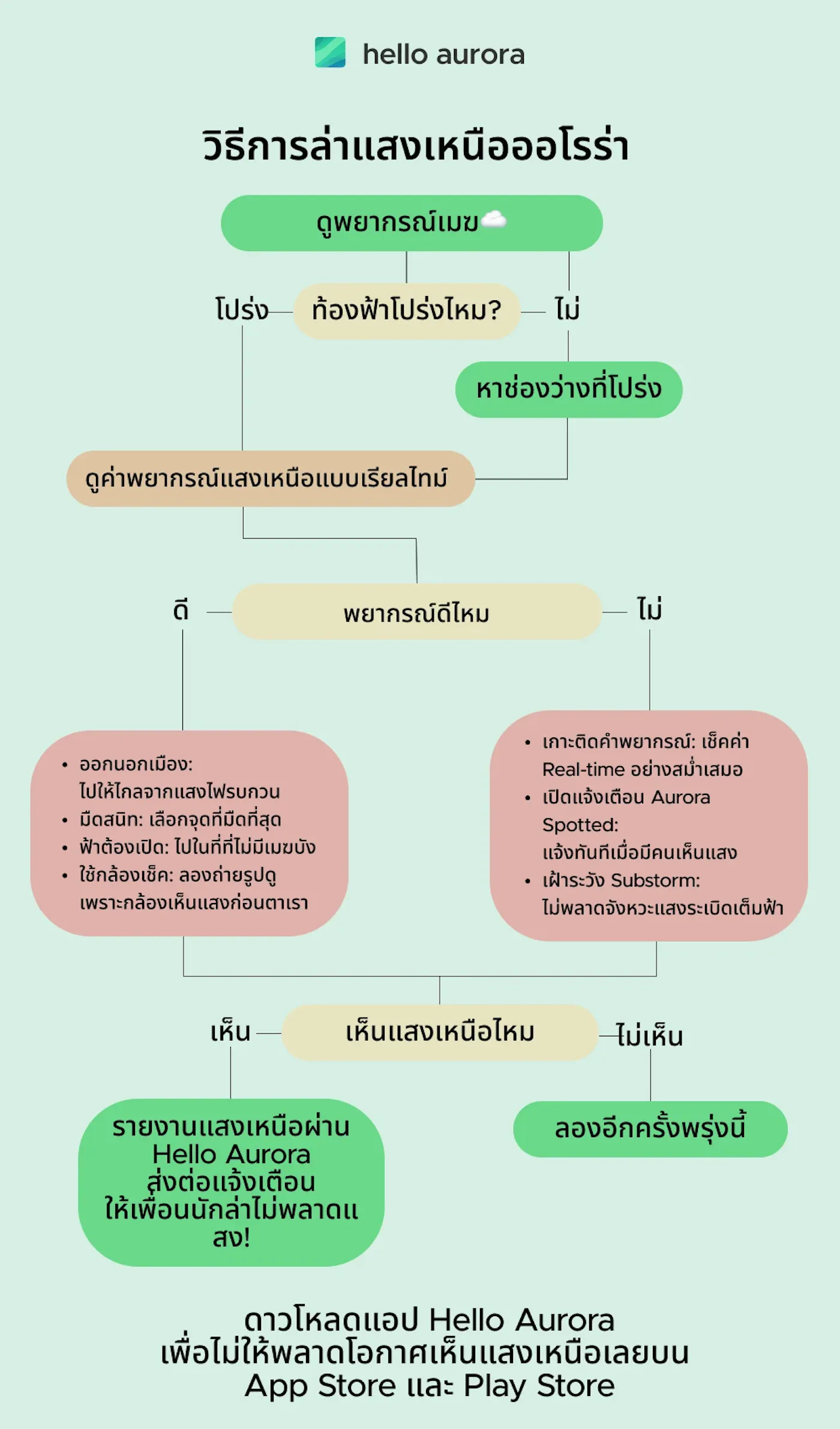 วิธีการล่าแสงเหนือออโรร่า