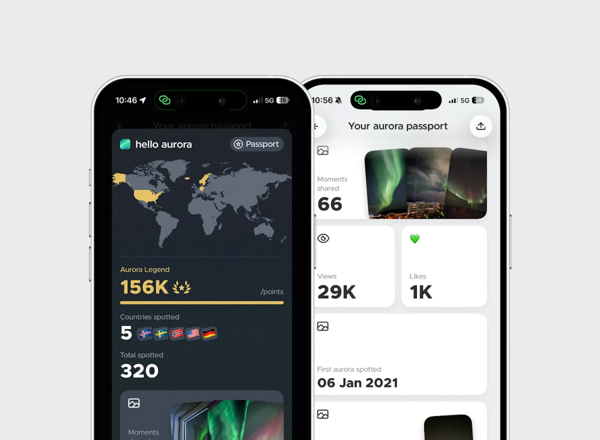 Track your aurora stats and see how many auroras you've spotted with your Pro account's Aurora Passport.