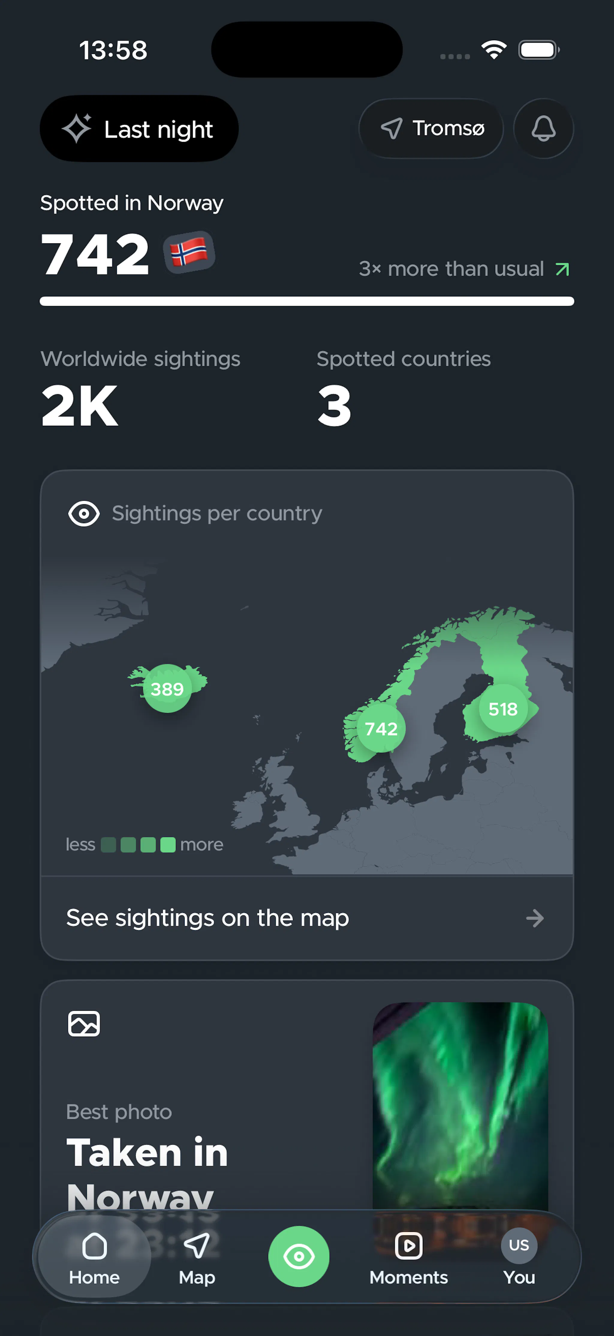 Aurora last night summary