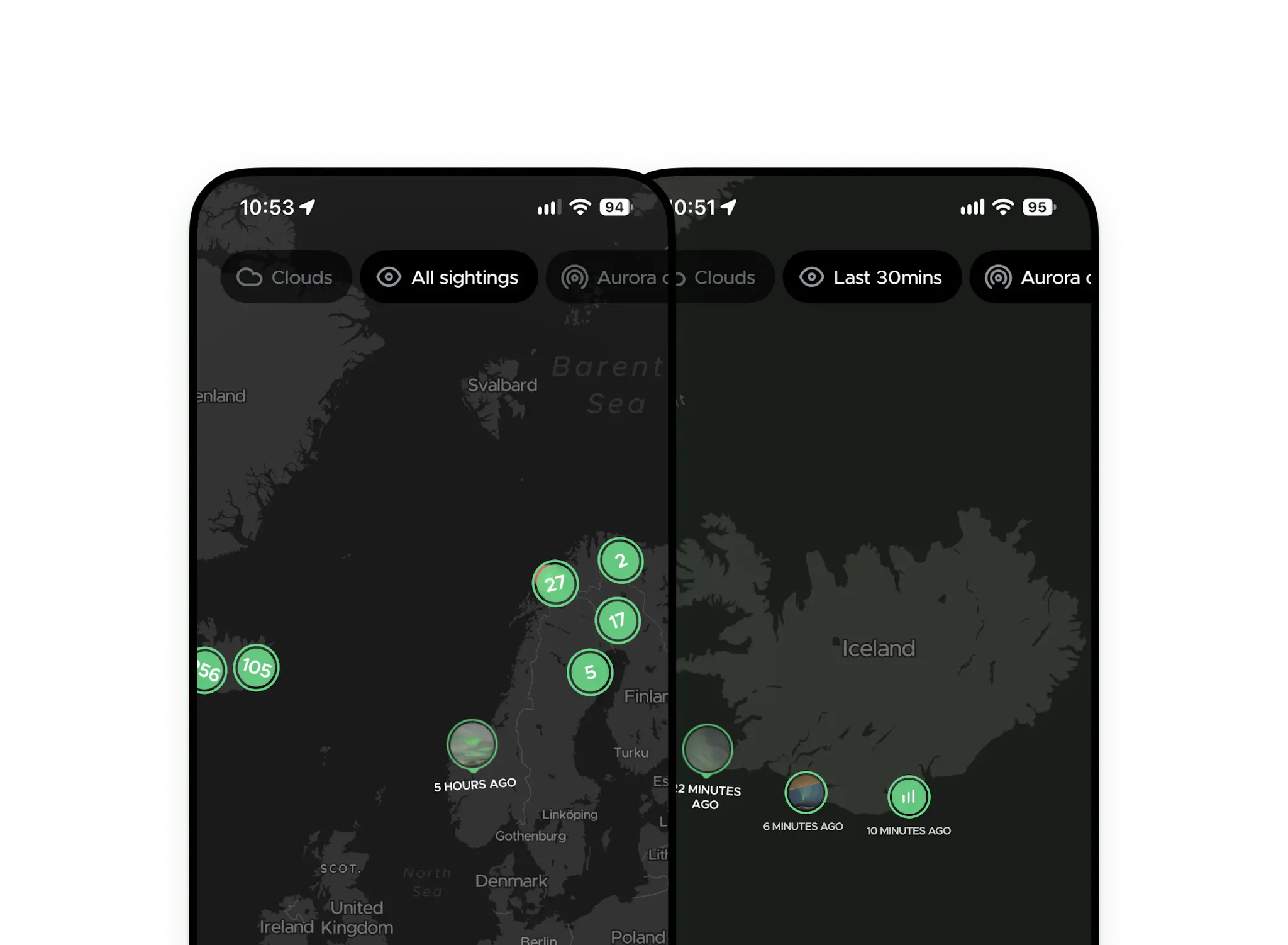 Aurora Spotted Locations
