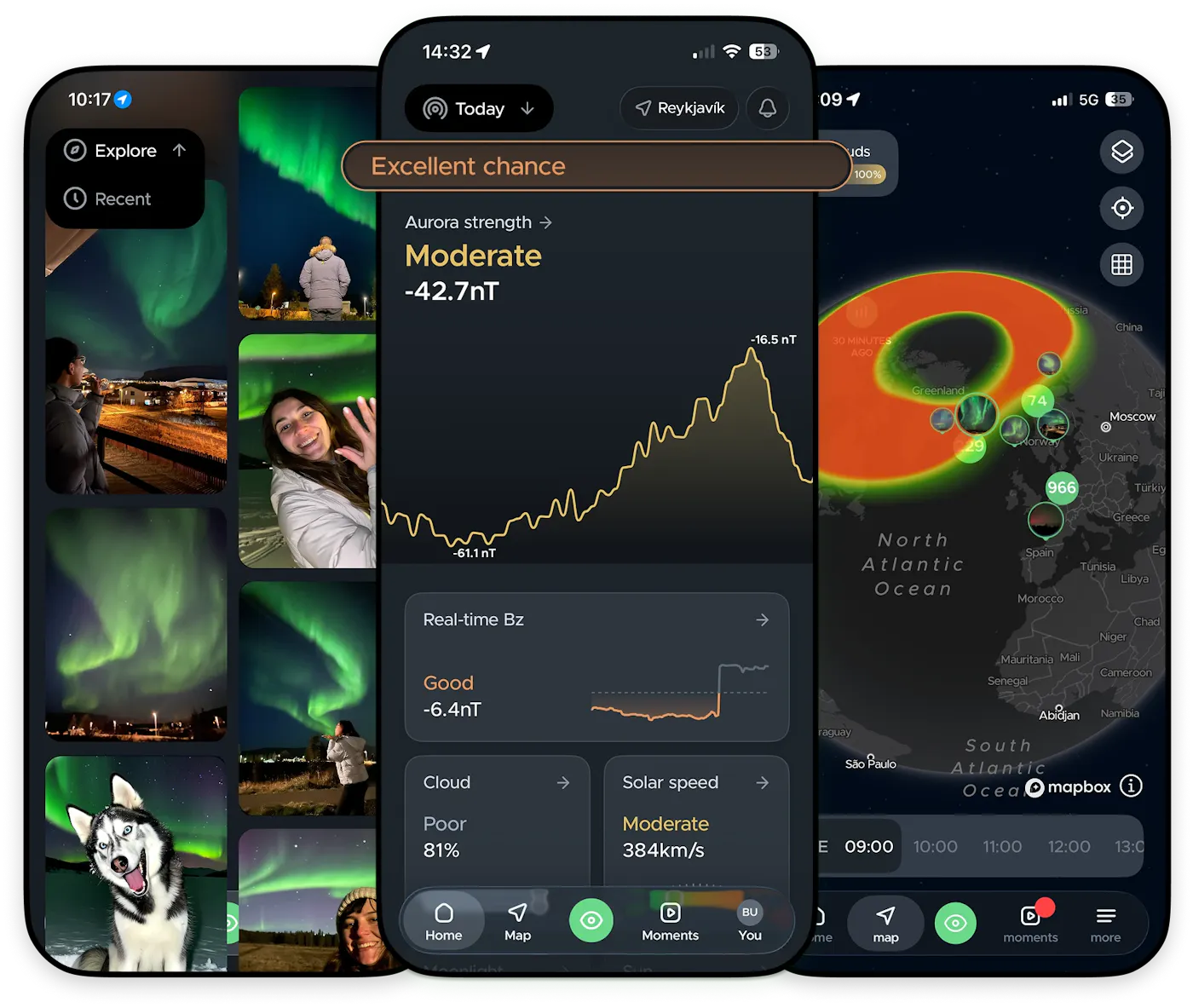 hello aurora interface within an iPhone
