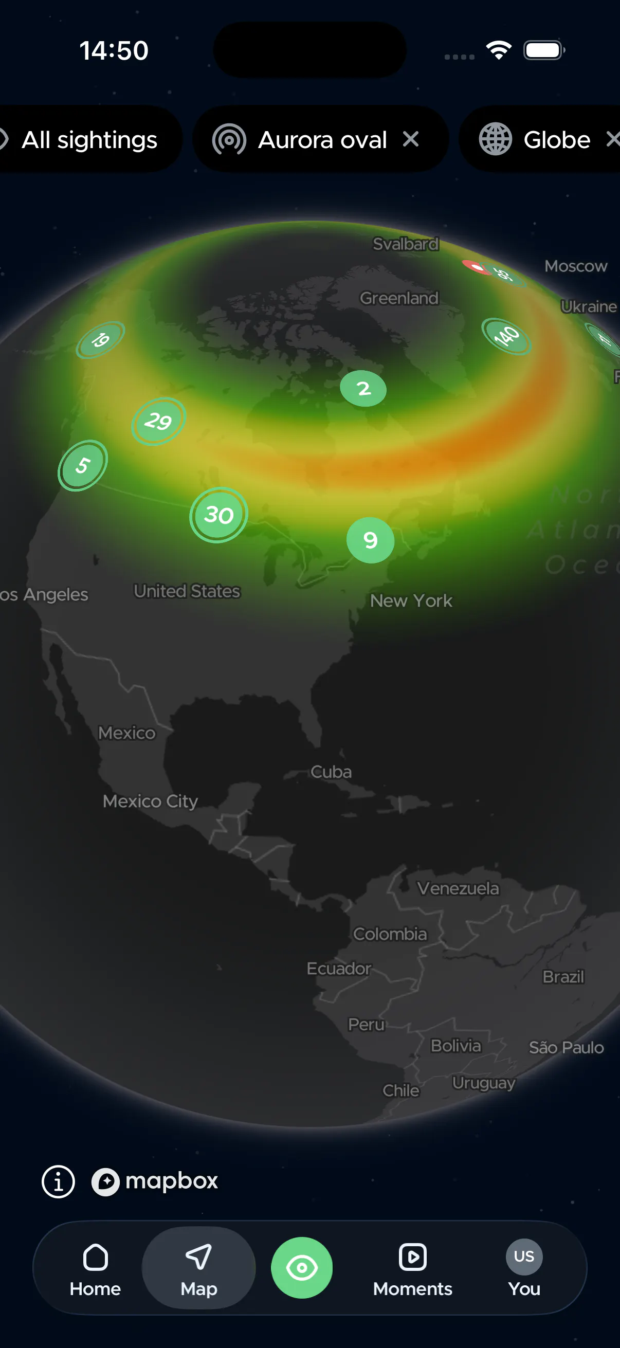 Global live sightings
