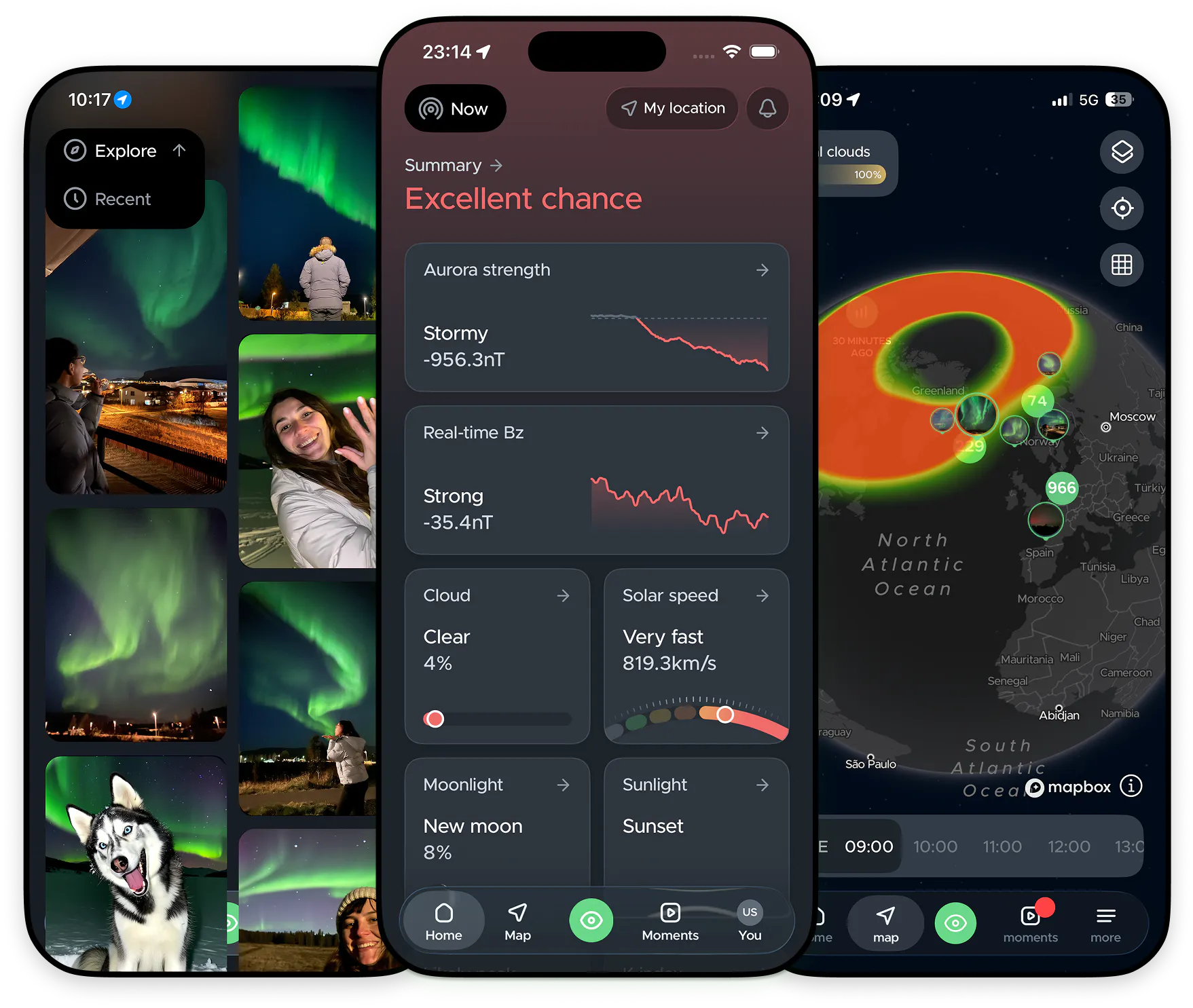 hello aurora interface within an iPhone