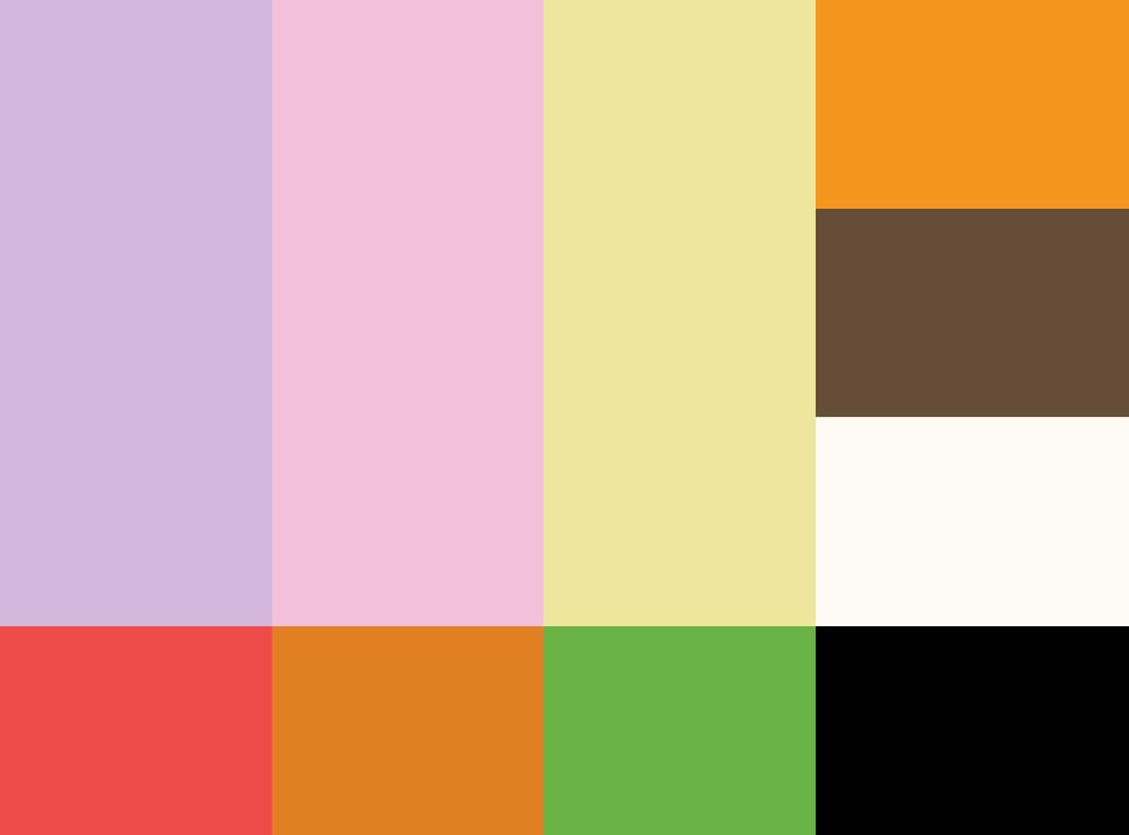 Color palette of bright colors