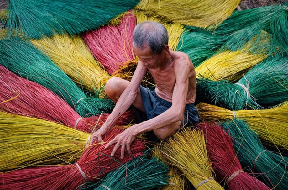 Hình ảnh làng nghề chiếu cói Hoài Châu