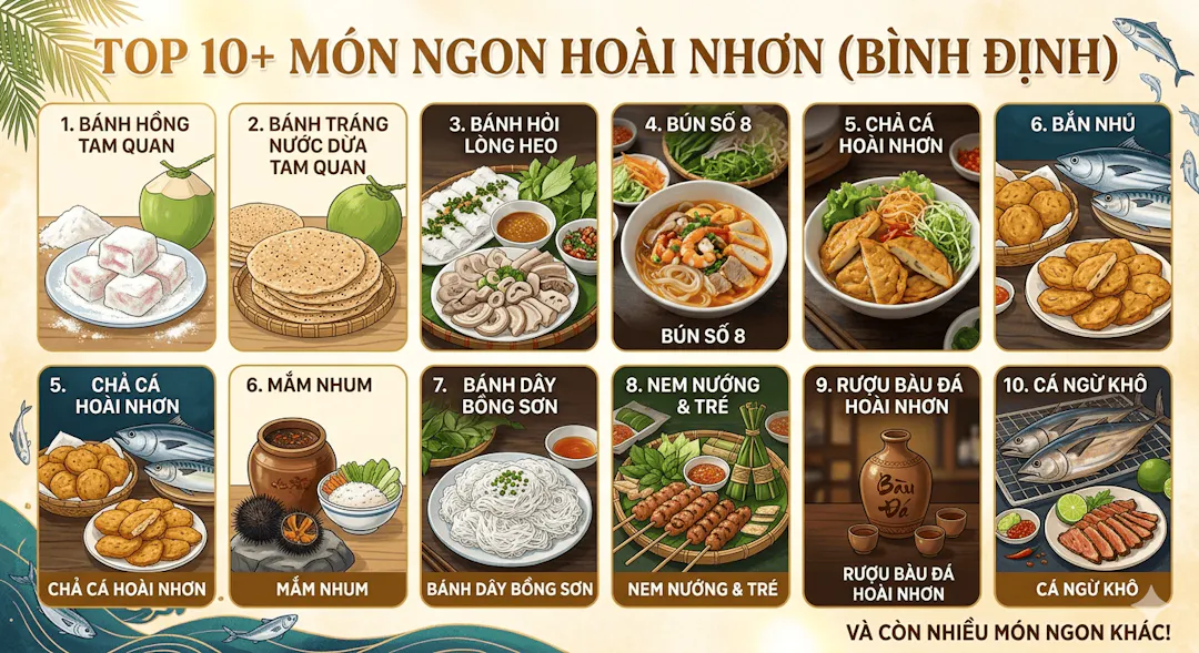 Ăn gì ở Hoài Nhơn? Top 10+ món ngon & địa chỉ chuẩn vị xứ Nẫu