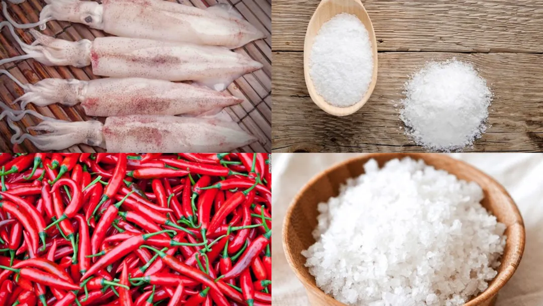 Chuẩn bị nguyên liệu ử mắm mực Hoài Nhơn
