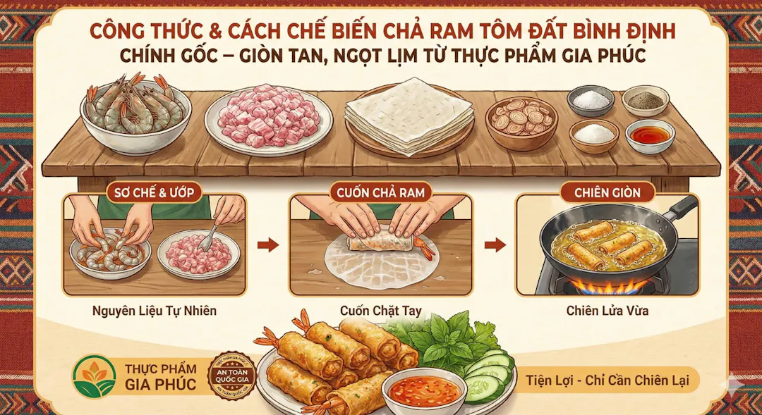 Quy trình chế biến Chả Ram Tôm Đất