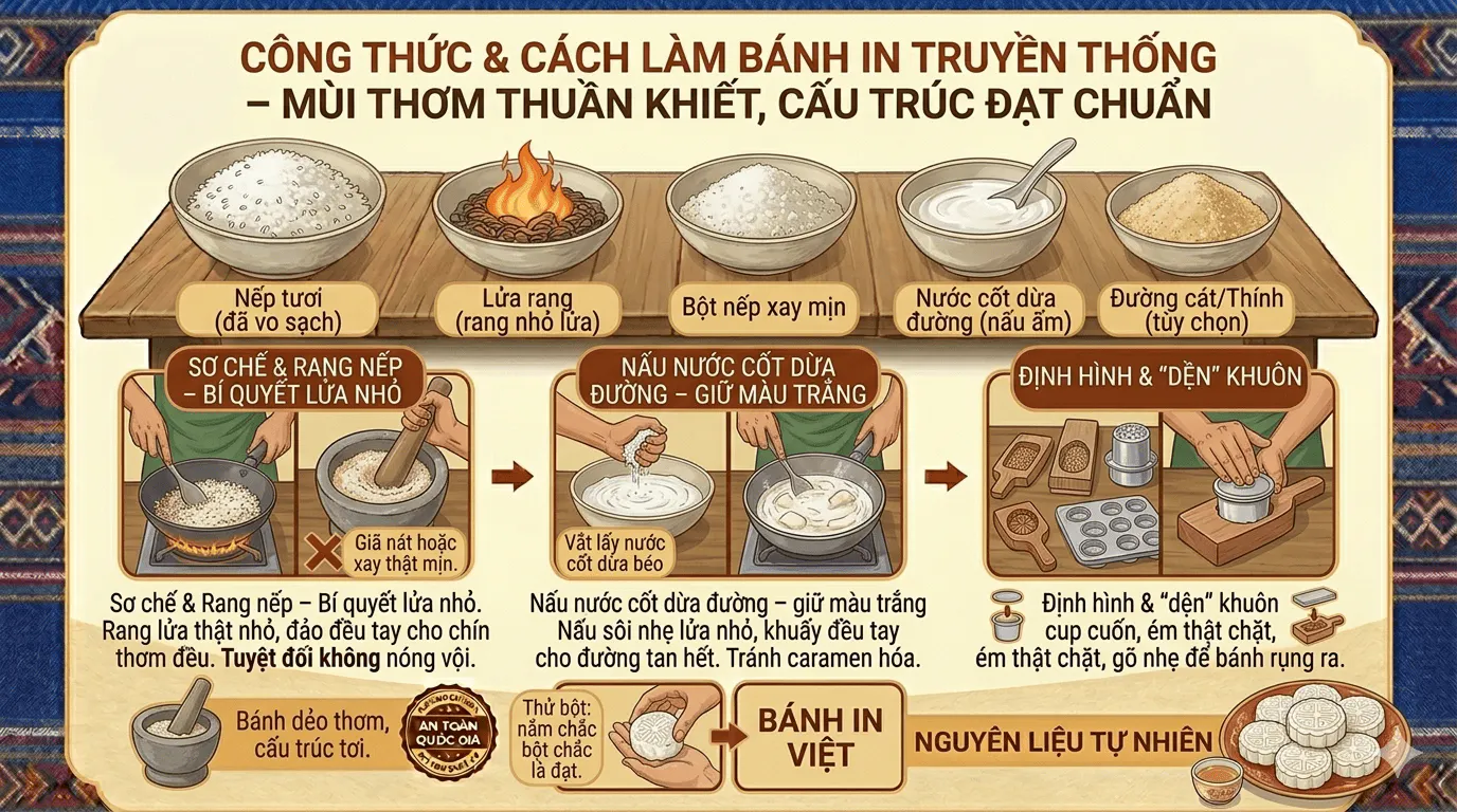 Quy trình làm bánh in qua từng công đoạn thực tế