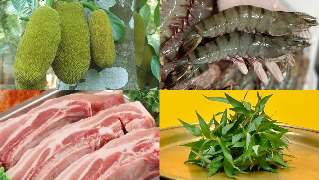 Các nguyên liệu cần chuẩn bị cho món gỏi mít trộn tôm thịt tại nhà