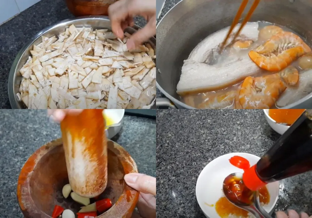 Quy trình các bước làm gỏi mít non Bình Định