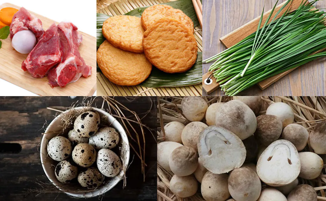 Các nguyên liệu cần chuẩn bị để làm bánh canh bột gạo Bình Định tại nhà