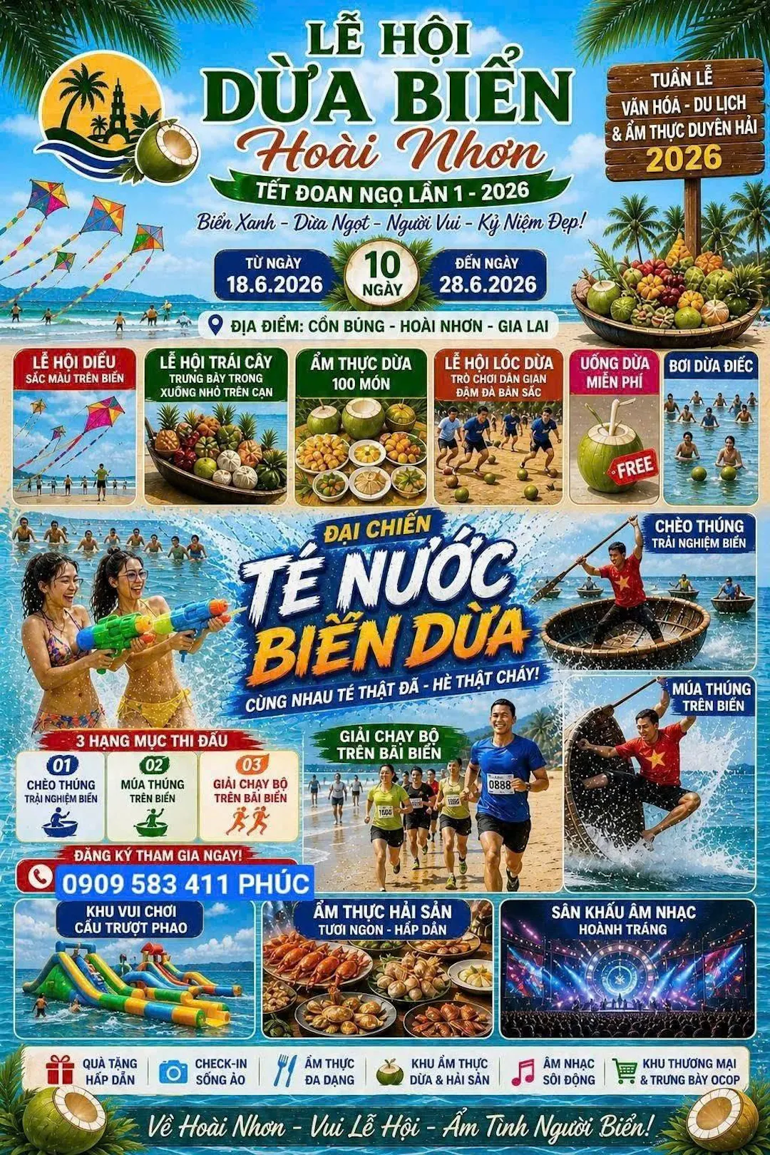 Lịch trình chi tiết và các hoạt động đặc sắc tại Lễ hội Dừa và Biển 2026