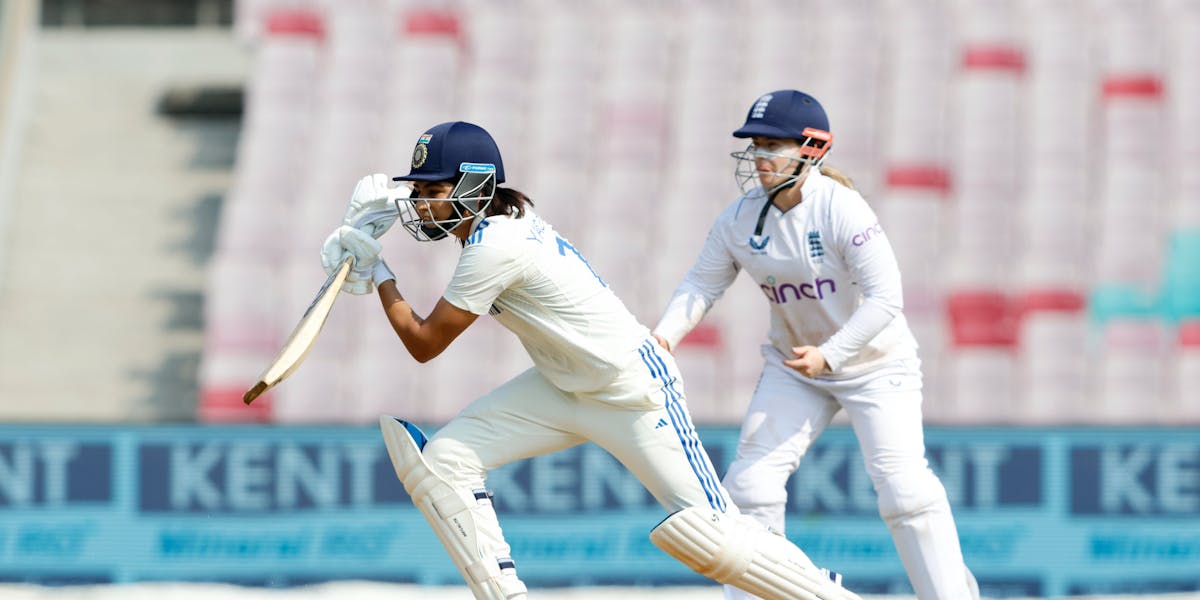 Yastika bhatiya playing shot against england .Image from @BCCI