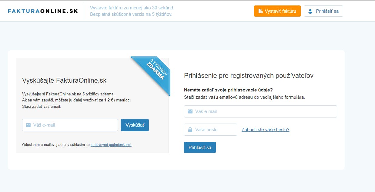 Fakturovanie je počas skúšobného obdobie zadarmo